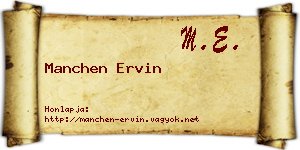Manchen Ervin névjegykártya
